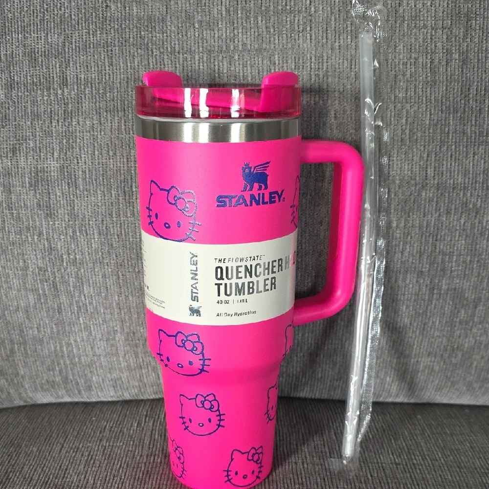 Stanley Hello Kitty Hot Pink Quencher H2.0 Tumbler with Straw, 40oz., New - Picture 1 of 10